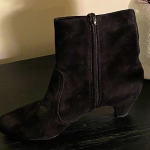 Black suede ankle boots